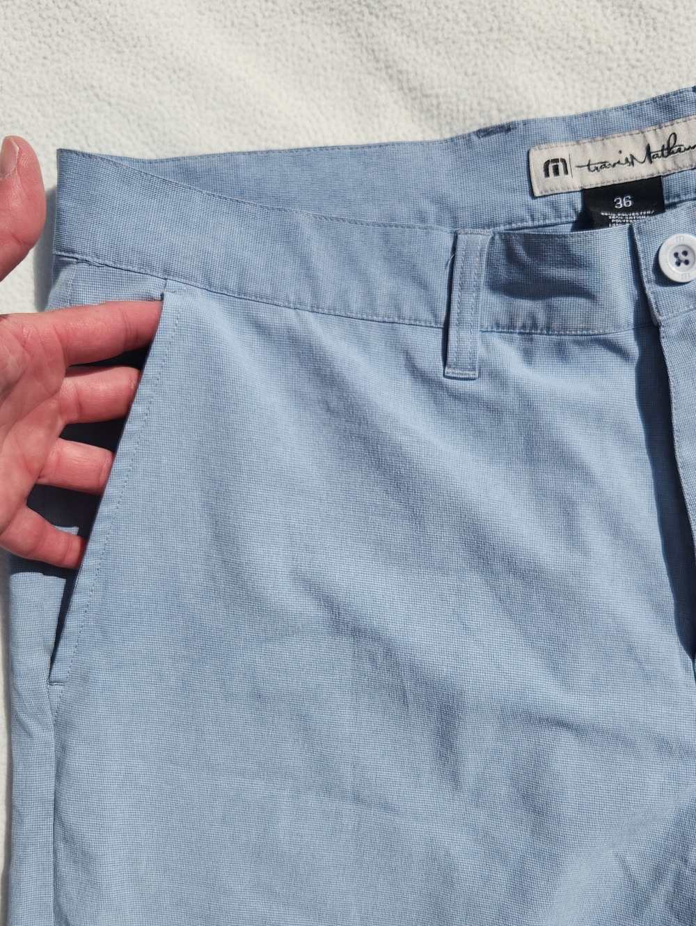 TravisMathew Men’s Light Blue Performance Golf Chino Shorts - Size 36 - Picture 4 of 10